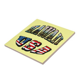 Texten från Hawaii Bild och USA flagga Kakelplatta
