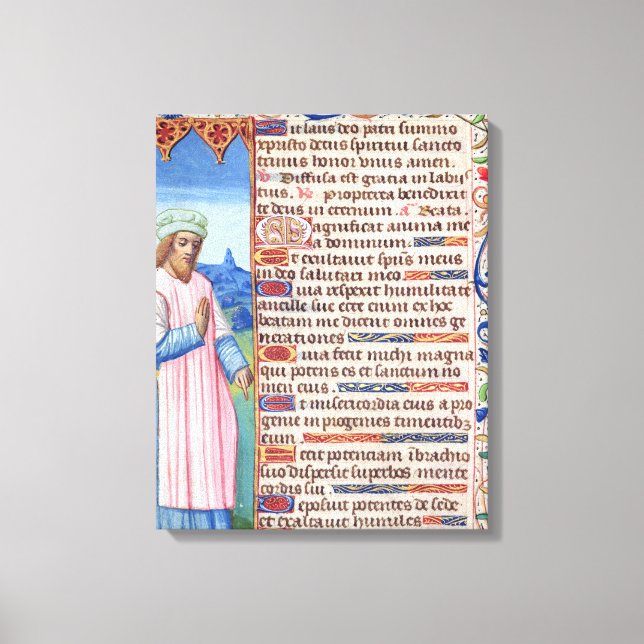 Texten från Magnificat med porträtt av Canvastryck (Framsida)