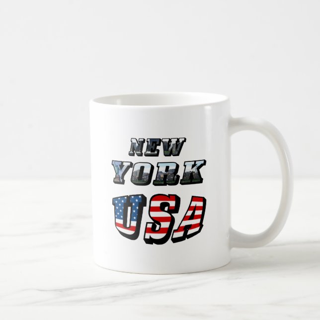 Texten från New York Bild och USA flagga Kaffemugg (Höger)