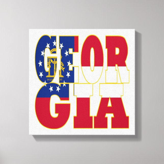 Texten Georgien statlig flagga Canvastryck (Framsida)