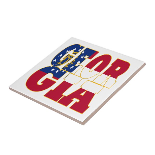 Texten Georgien statlig flagga Kakelplatta (Sidan)