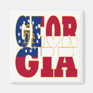 Texten Georgien statlig flagga Magnet