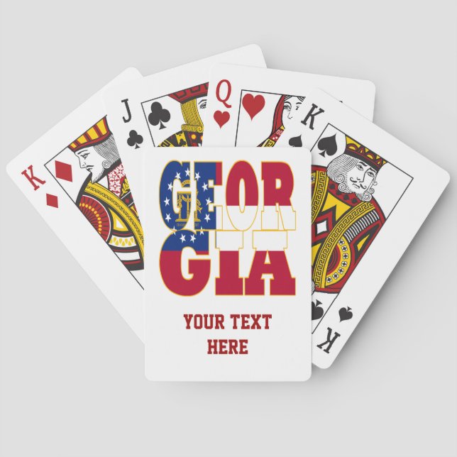 Texten Georgien statlig flagga Spel Kort (Baksidan)