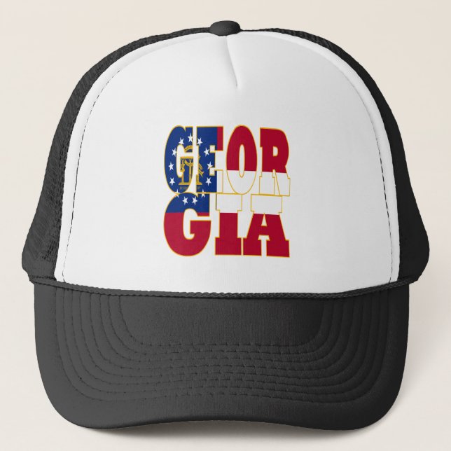 Texten Georgien statlig flagga Truckerkeps (Framsida)