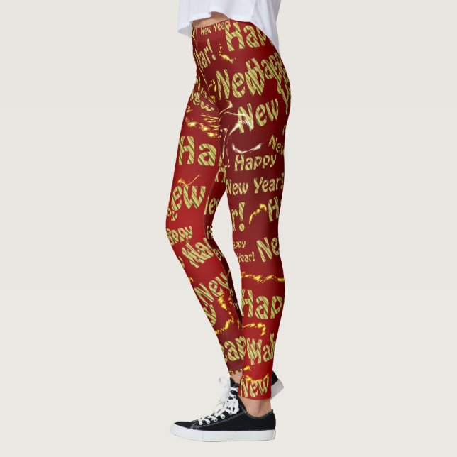 Texten guldgott nytt år i rött leggings (Vänster)