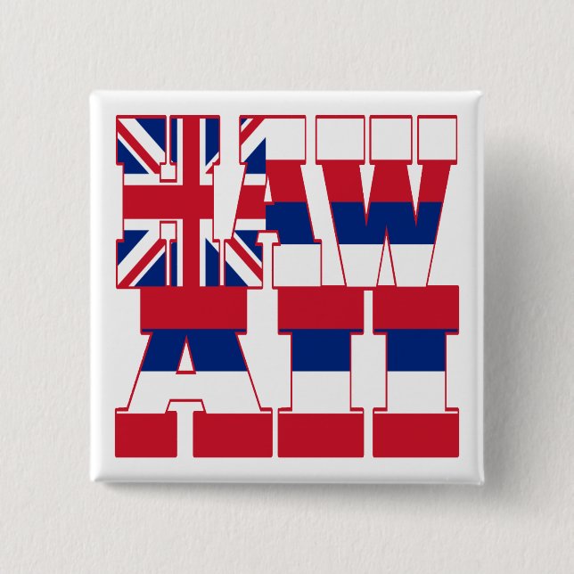 Texten Hawaii statlig flagga Knapp (Framsida)