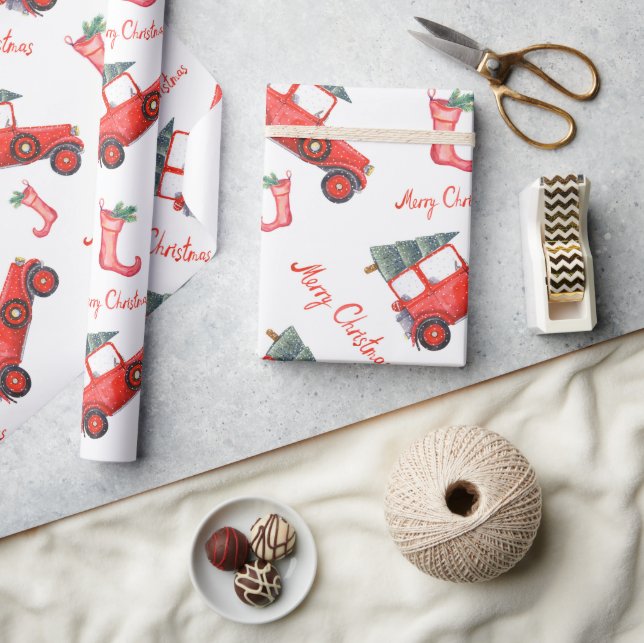 Texten i den klassiska bilbilen Julgran i Jolly Re Presentpapper (Hantverk)