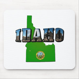 Texten Idaho Karta, Seal och Bild Musmatta