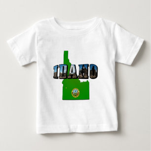 Texten Idaho Karta, Seal och Bild Tee Shirt