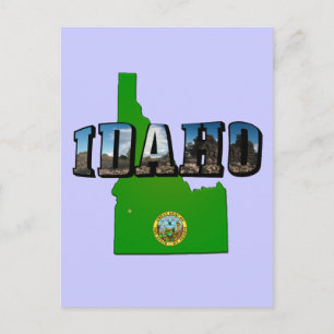 Texten Idaho Karta, Seal och Bild Vykort