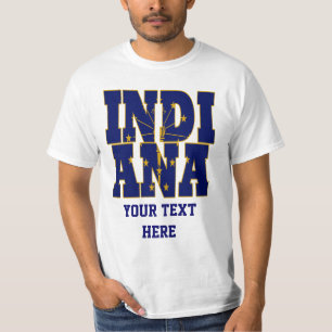 Texten Indiana statlig flagga Tee