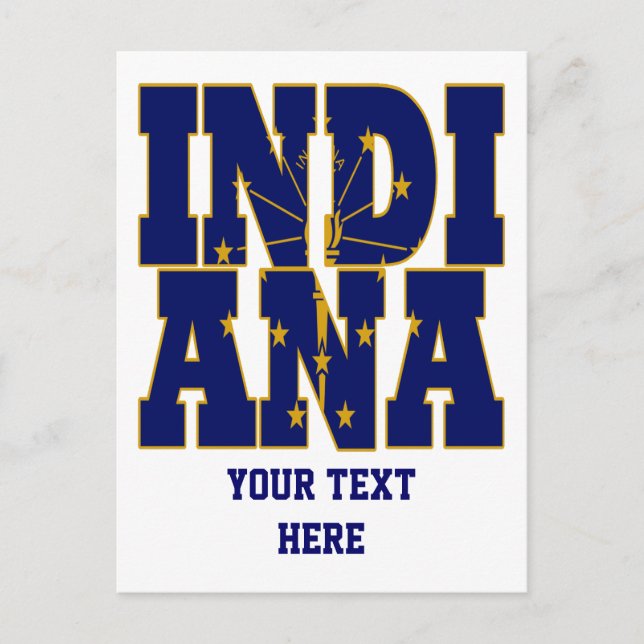 Texten Indiana statlig flagga Vykort (Framsida)
