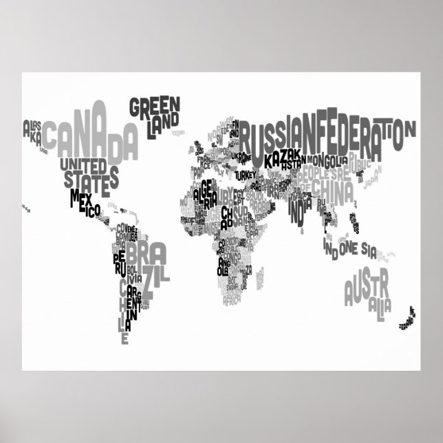 Texten Karta i världen Poster (Framsidan)