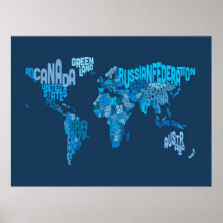 Texten Karta i världskartan Poster