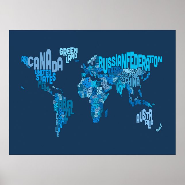 Texten Karta i världskartan Poster (Framsidan)