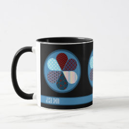 TEXTEN MODERN ABSTRAKT PATCHWORK FLOWER MÖNSTER NA MUGG