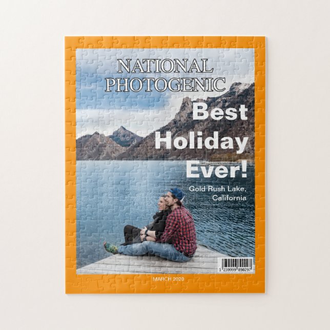 TEXTEN, PHOTO, Roligt, falskt magasinomslag, Pussel (Vertikal)