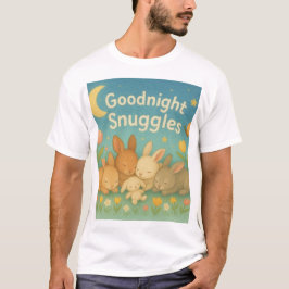 Texten säger "Goodnight Snuggles". Baby bunnies T Shirt