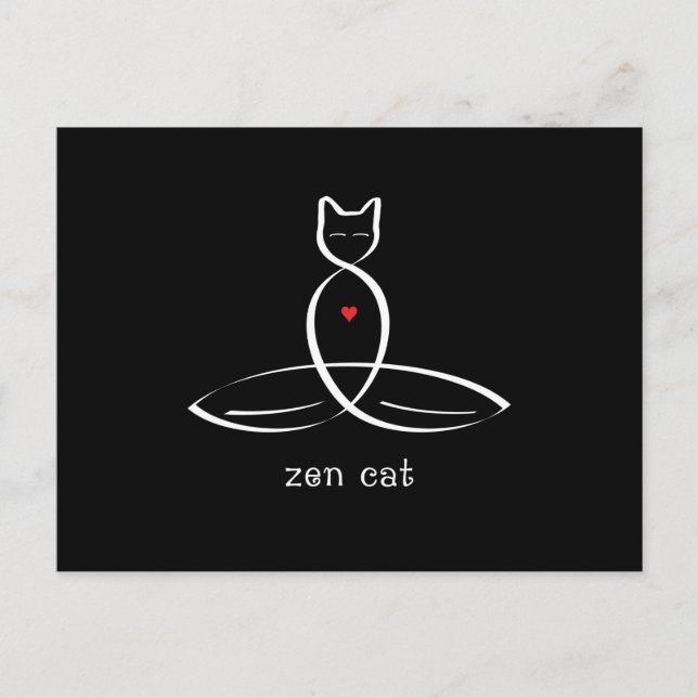Texten Zen Cat - Finare stil. Vykort (Framsida)
