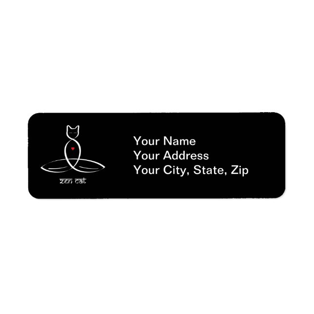 Texten Zen Cat - Sanskrit stil. Returadress Etikett (Framsidan)
