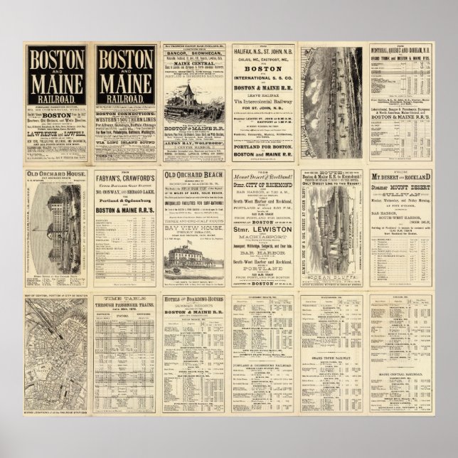 Texter på sidan Boston och Maine Railroad Poster (Framsidan)