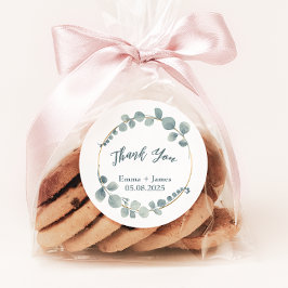 Textetikett Eucalyptus Anpassade Runt Klistermärke