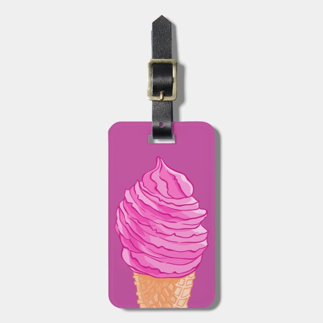 Textetikett för Ice Cream anpassningsbar Bagagebricka (Vertikal Framsida)