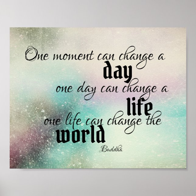 textfärg för inspirerande Buddha-citat Poster (Framsidan)