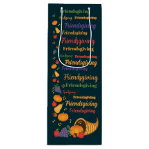 Textfärgad kornucopia Friendsgiving Party