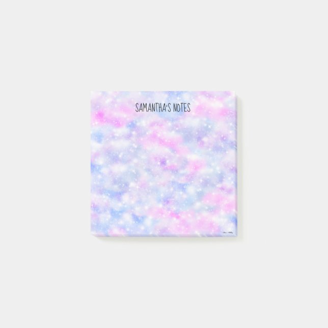 Textfärgade estetiska Gnistror Post-it Block (Framsida)