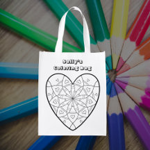 Textfärgningsfack för Heart Mandala Anpassningsbar
