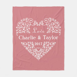 Textfilt för anpassningsbar av prydnadshjärtslag fleecefilt