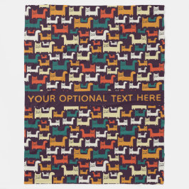 Textfiltar i anpassningsbarna Cats Mönster Fleecefilt