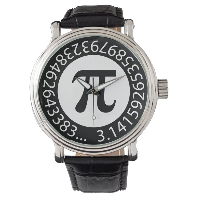 TEXTFORMGIVNINGENS Pi-nummer - Matematisk symbol Armbandsur (Framsida)