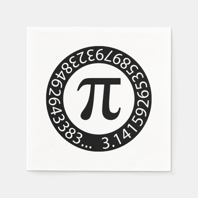 TEXTFORMGIVNINGENS Pi-nummer - Matematisk symbol Pappersservett (Framsidan)