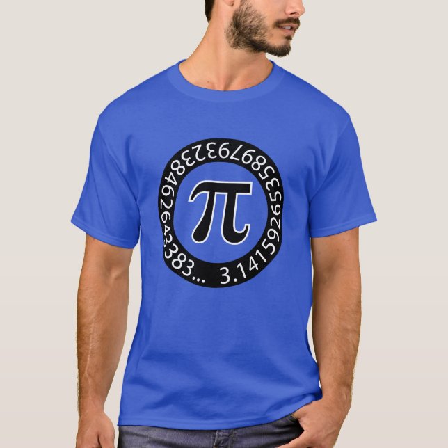 TEXTFORMGIVNINGENS Pi-nummer - Matematisk symbol T Shirt (Framsida)