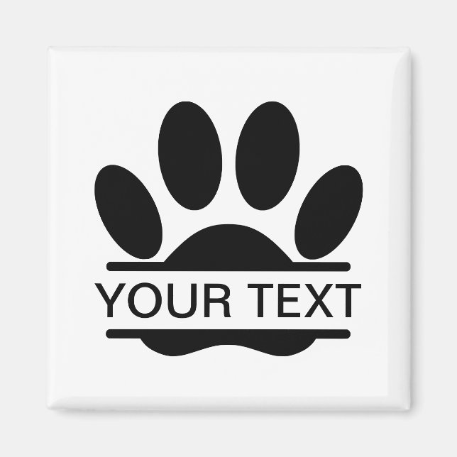 Textfyllning för textprojektion i hund Paw Skriv u Magnet (Framsidan)