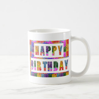 Texthälsningar: GRATTIS PÅ FÖDELSEDAGEN Kaffemugg