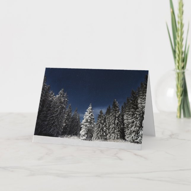 Texthälsningskort för Winter Himmel-anpassningsbar Helgkort (Framsida)