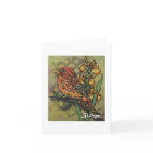 Textil Art Bird Notecard