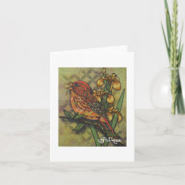 Textil Art Bird Notecard Kort