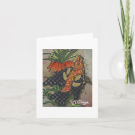 Textil Art Bird Notecard Kort