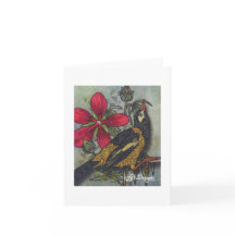 Textil Art Bird Notecard