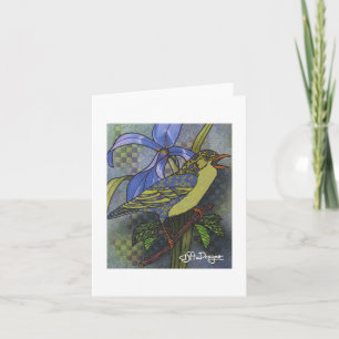 Textil Art Bird Notecard Kort