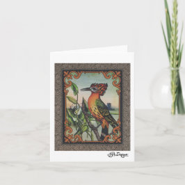 Textil Art Bird Notecard Kort