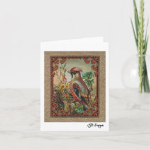 Textil Art Bird Notecard