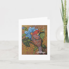Textil Art Bird Notecard Kort