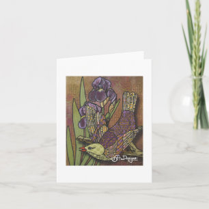 Textil Art Bird Notecard Kort