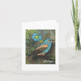 Textil Art Bird Notecard Kort