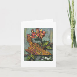 Textil Art Bird Notecard Kort